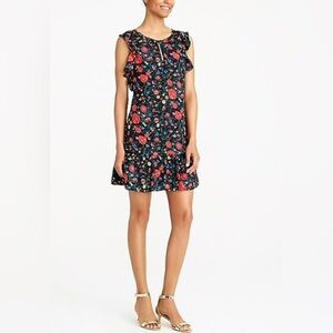 J. Crew Floral Flutter Sleeve Shift Dress